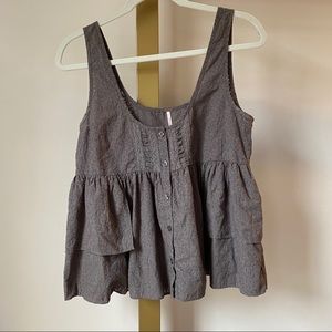 Free people tank blouse in charcoal- small